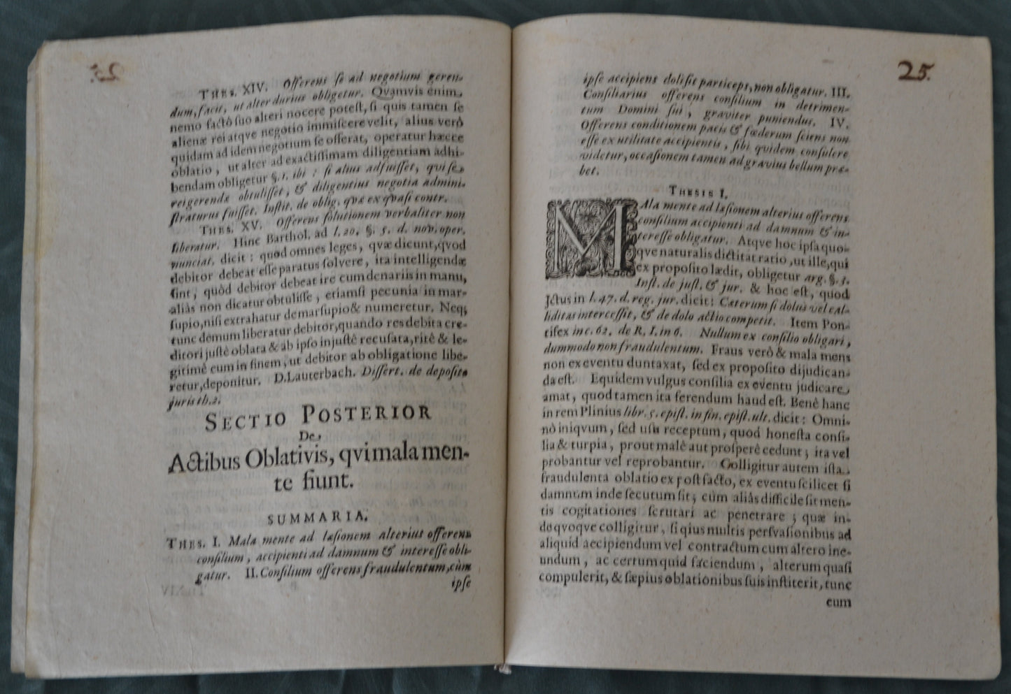De ACTIBVS OBLATIVIS - 1685