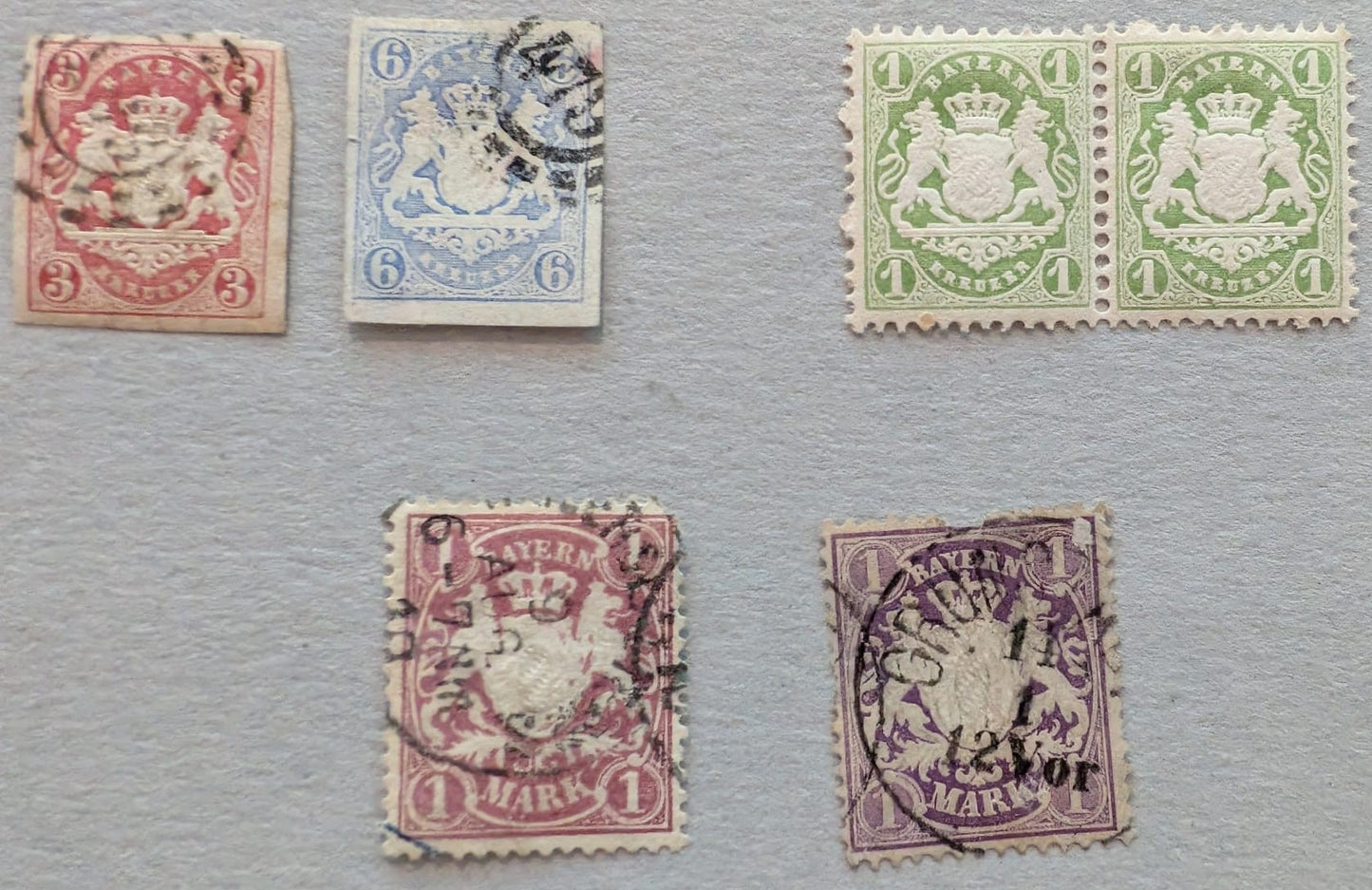 1867 bis 1875 - Briefmarken - Bayern