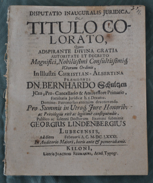 De Titulo Colorato - 1681