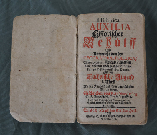 Historica Auxilia - 1. Theil - Erstausgabe - 1733