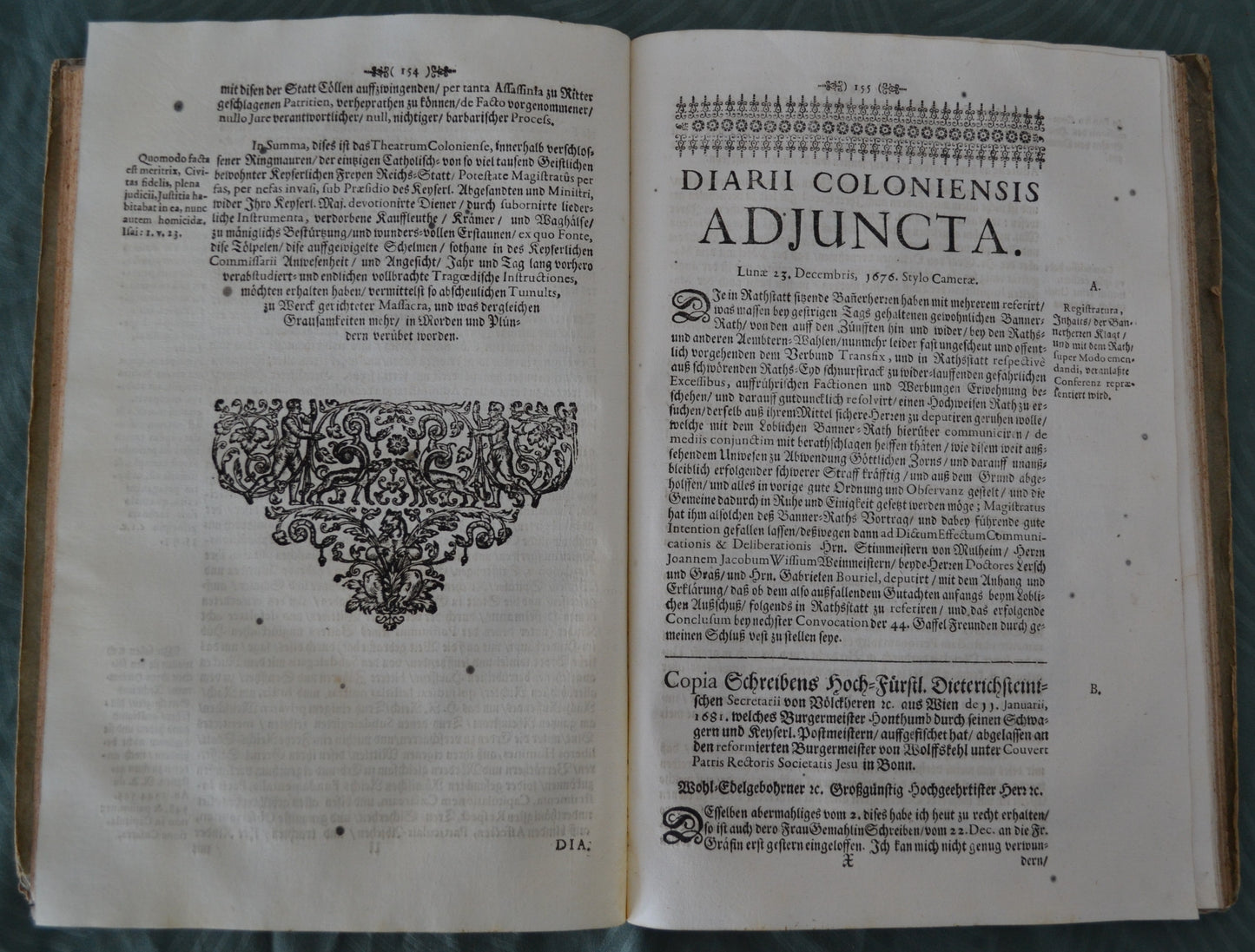 Theatrum Lanienae Coloniensis, sive Blutige Schau-Bühne - Erstausgabe - 1694