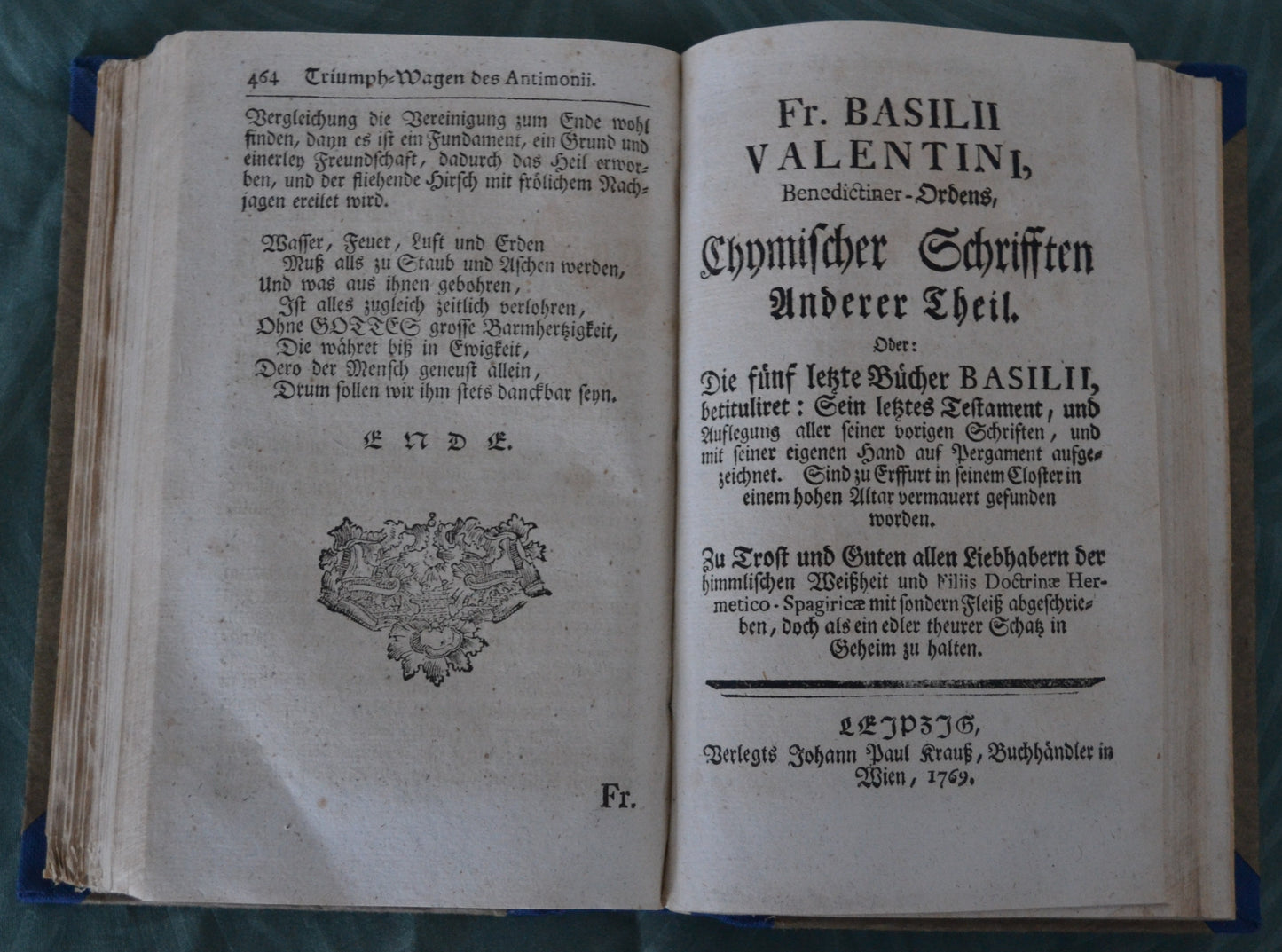 Folget nun Hrn. Doct. GEORG WOLFFGANG WEDLS - Erstausgabe - 1704 - (sehr selten)