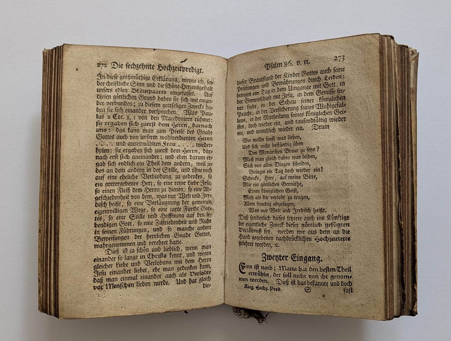 Hochzeits Predigten - um ca 1745