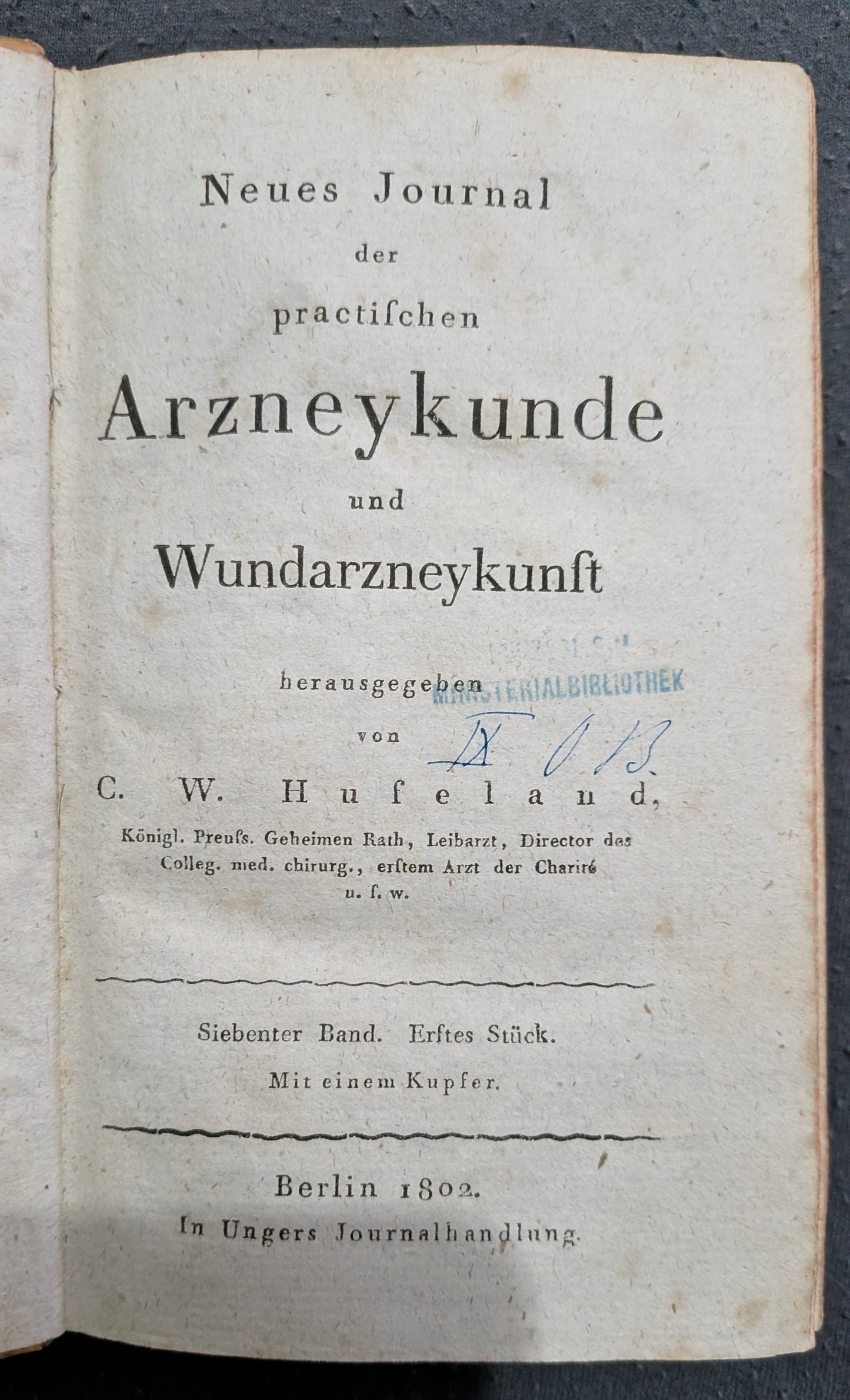 Neues Journal der practischen Arzneykunde und Wundarzneykunst - 1802
