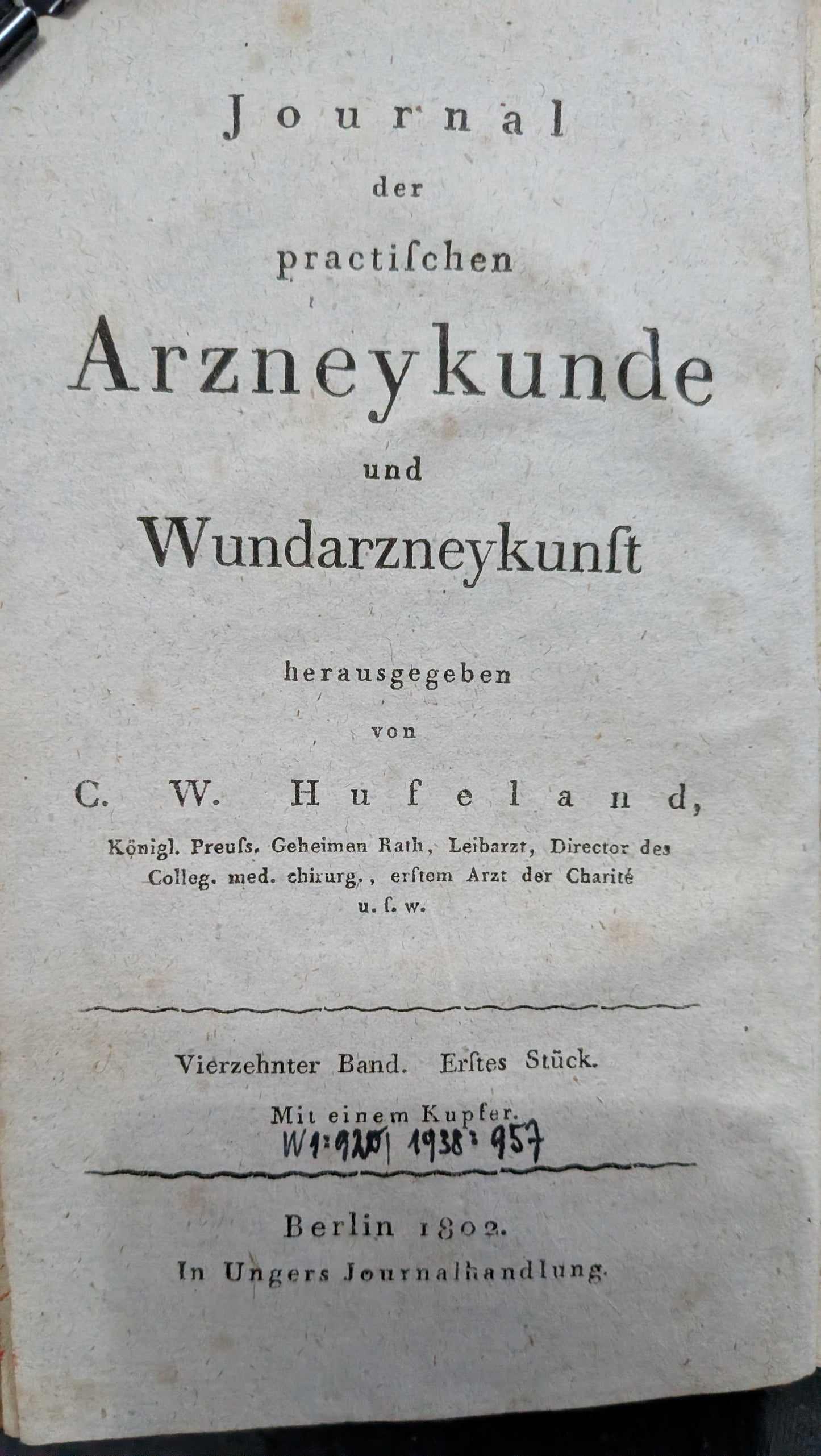 Neues Journal der practischen Arzneykunde und Wundarzneykunst - 1802