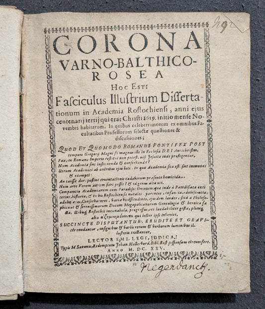 Corona Varno-Balthico-Rosea - 1625