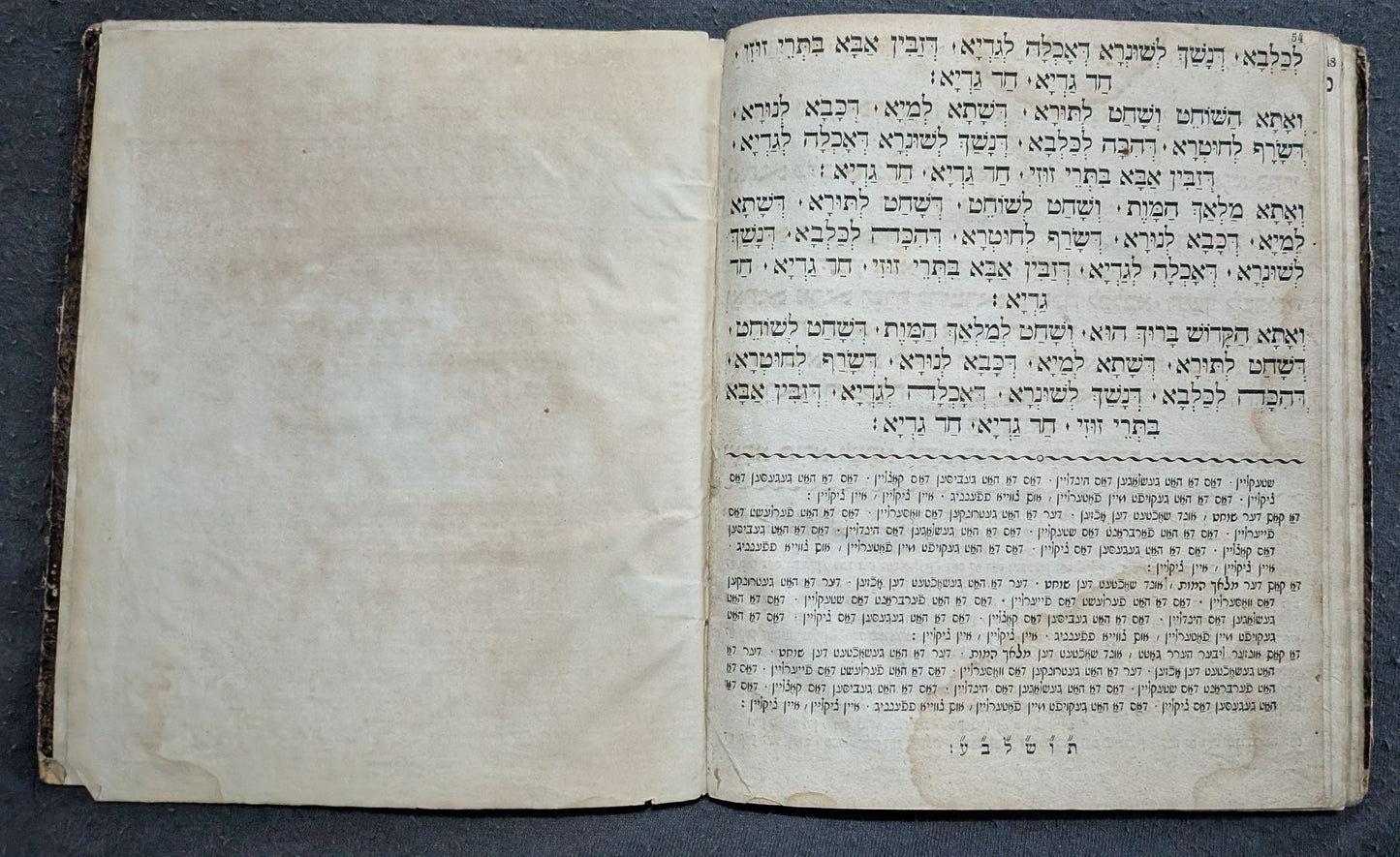 Seder Haggadah shel Pesach im Targum Ashkenaz. - Erstausgabe - 1816