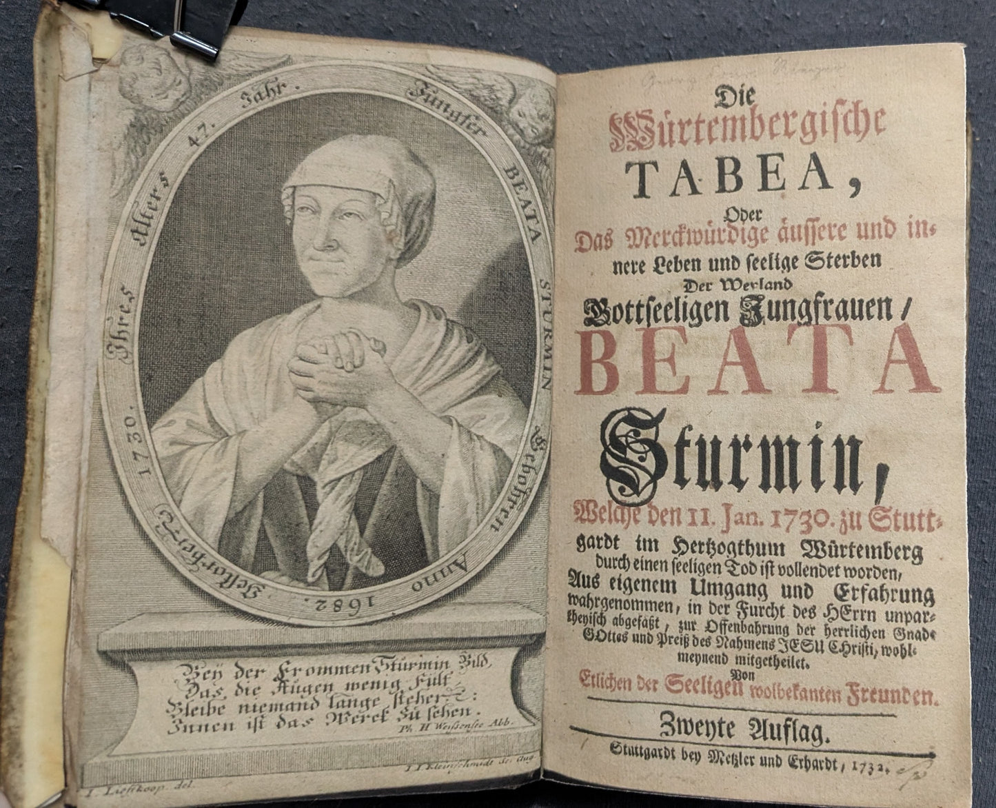 Die Würtembergische Tabea, oder das Merckwürdige äussere und innere Leben... - 1732