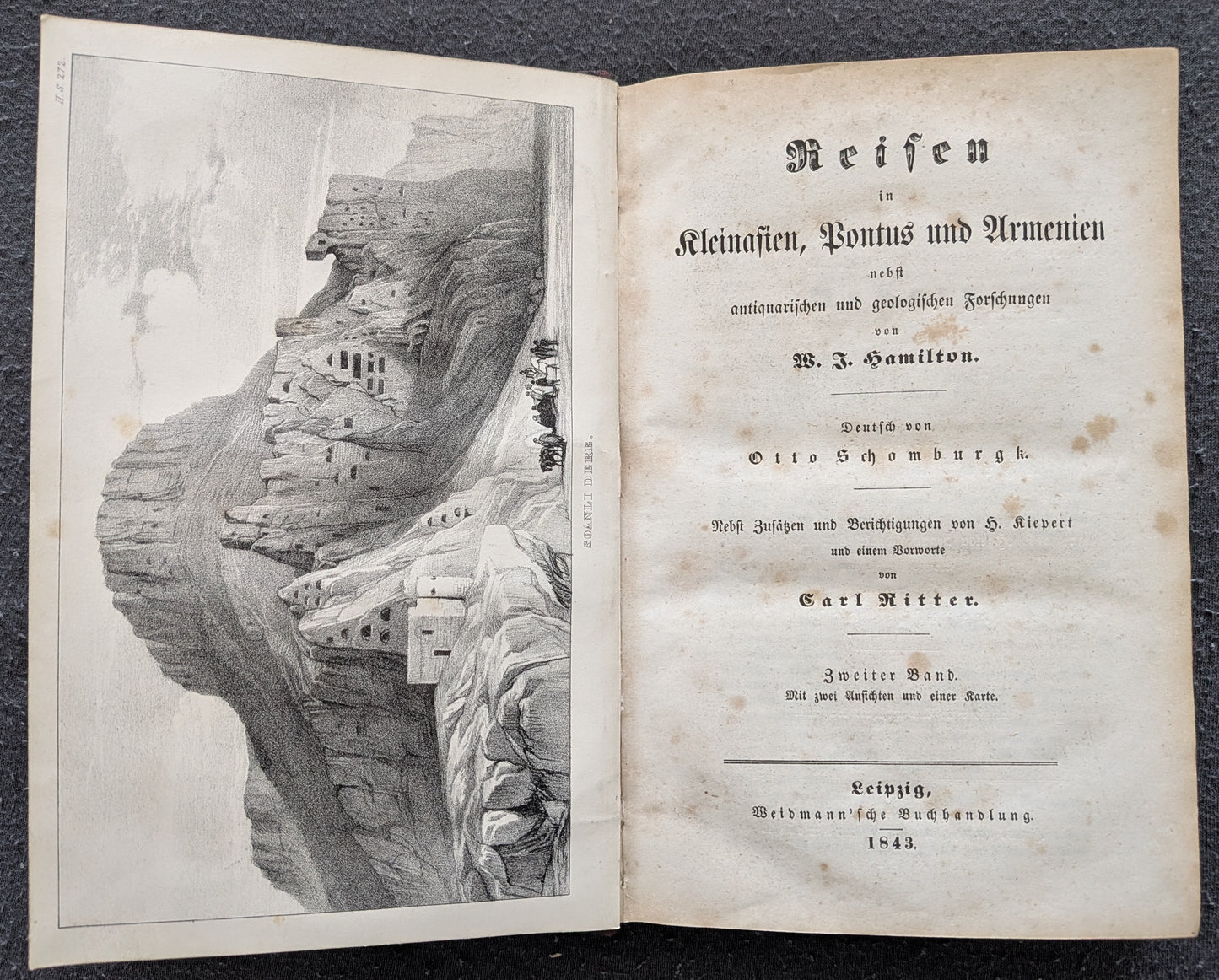 Reisen in Kleinasien, Pontus und Armenien... W. J. Hamilton -1843 - Band 2 - selten