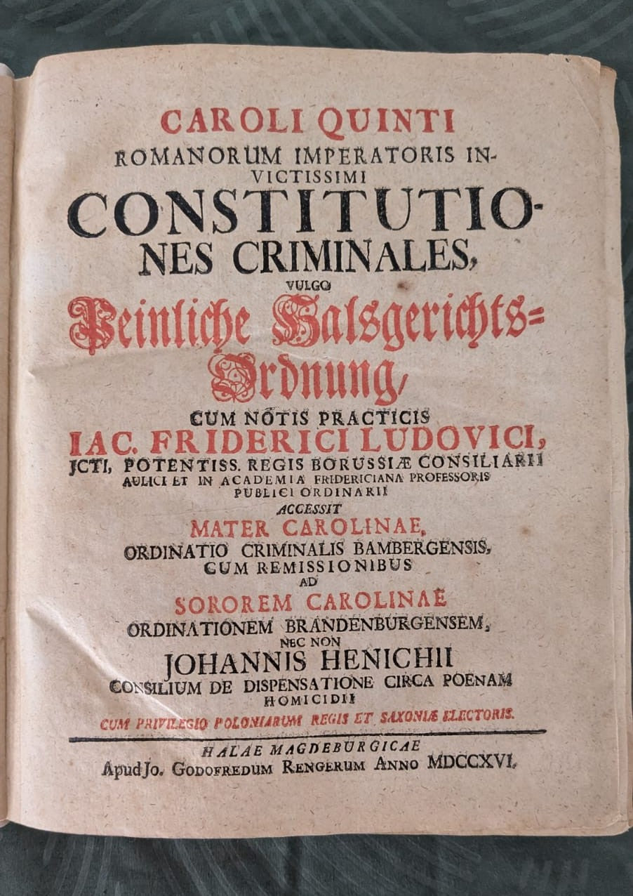 Peinliche Halsgerichts-Ordnung 1716