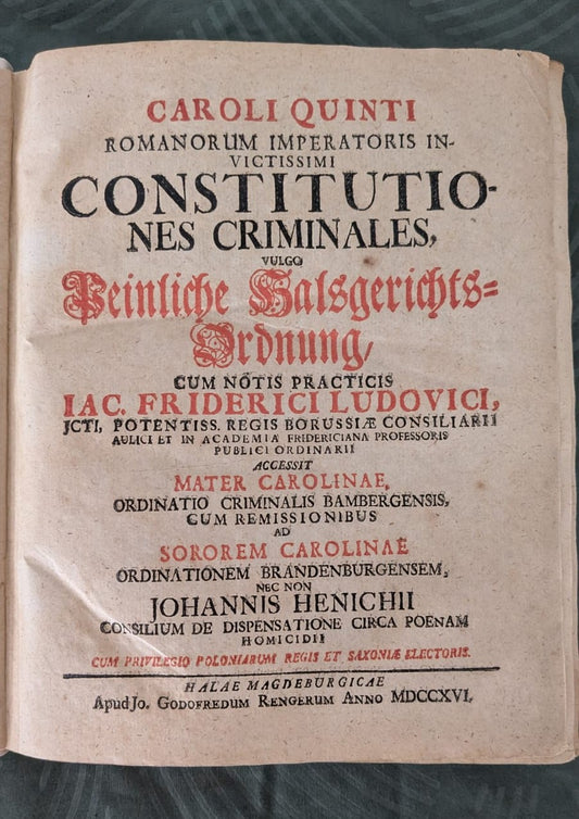 Peinliche Halsgerichts-Ordnung 1716
