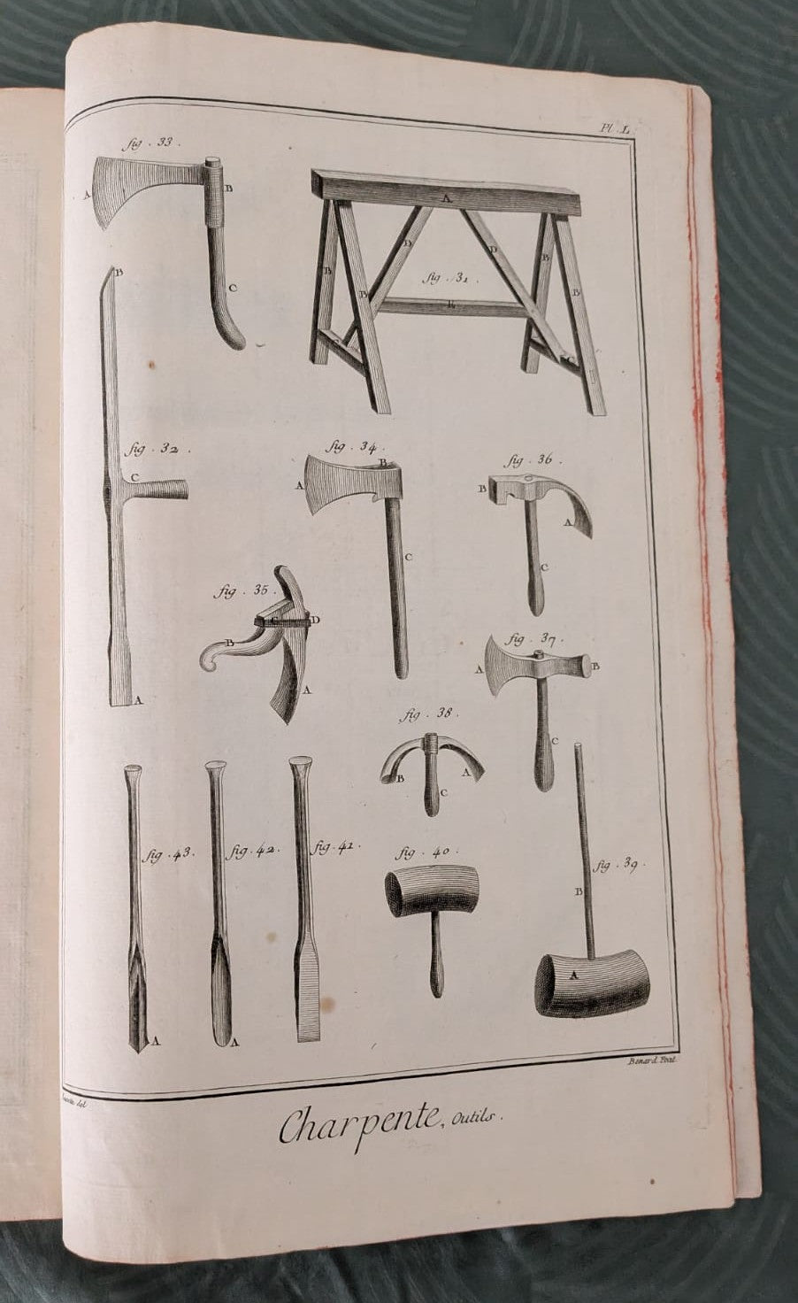 Bedeutende Kupferstichfolge aus Diderots „Encyclopédie“ – Zimmermannskunst, um 1751