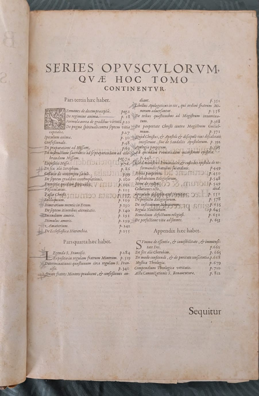 Sancti Bonaventurae ex Ordine Minorum... Opusculorum Tomus Secundus. - 1619