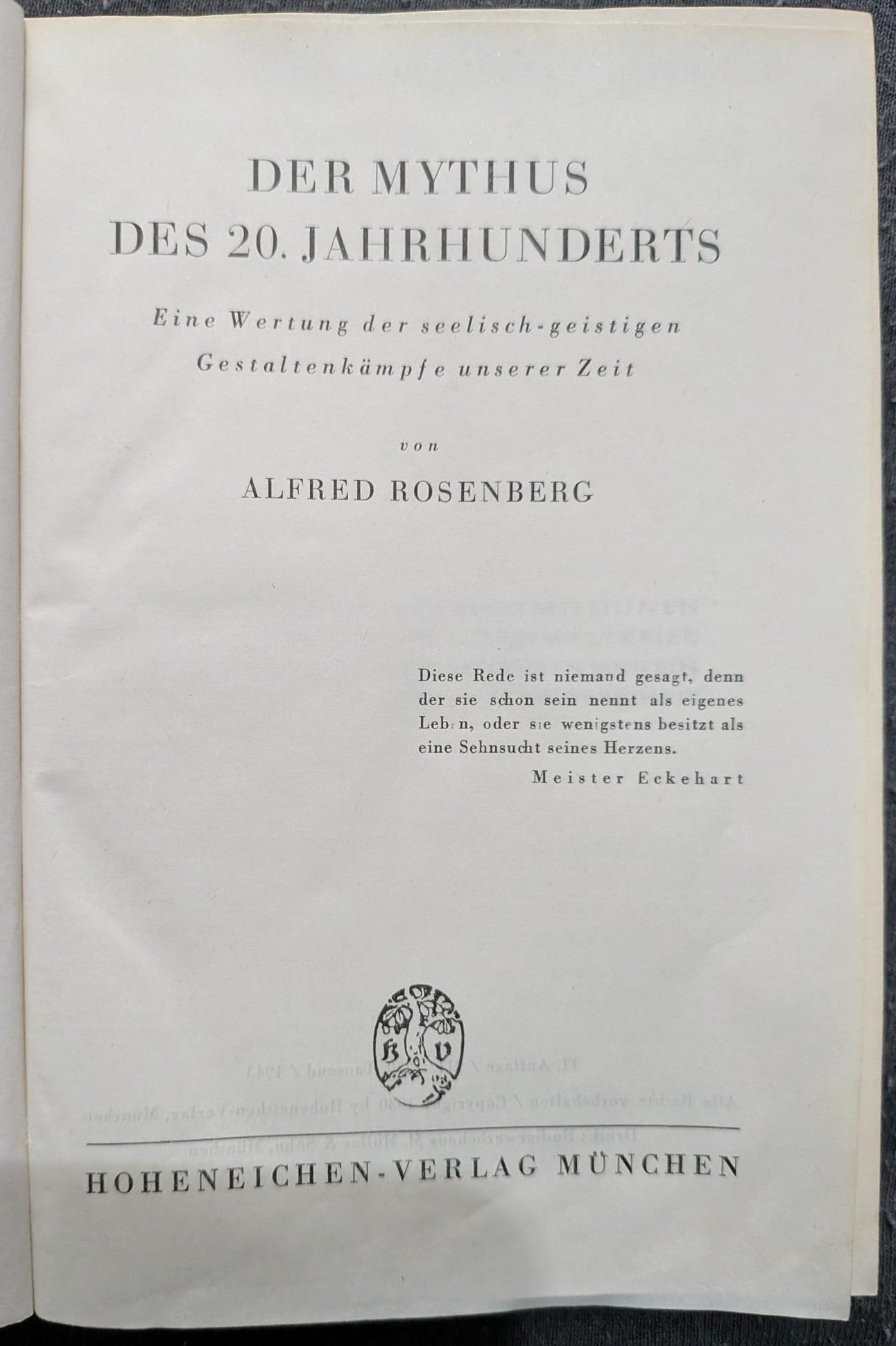 Der Mythus des 20. Jahrhunderts - 1935